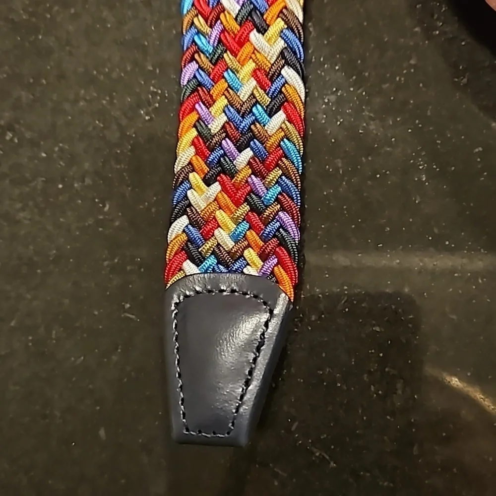 ANDERSON'S Paracord Woven Belt ~ Classic Rainbow 42 NWT